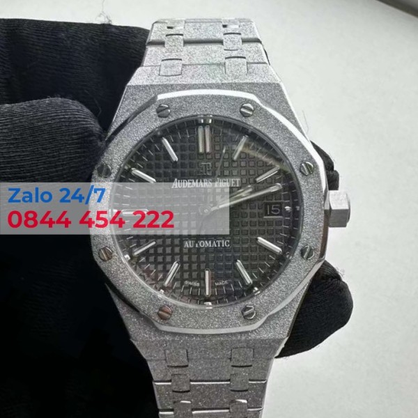 Đồng Hồ Audemars Piguet Royal Oak Grey 15450ST Tinh Chỉnh Mặt Và Dây Phủ Kim Tuyến