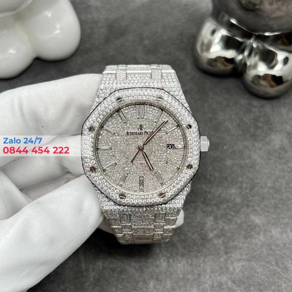 Đồng Hồ Audemars Piguet Royal Oak Vàng Trắng 18K Kim Cương Thiên Nhiên 