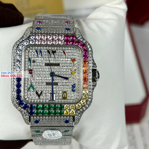 Đồng Hồ Cartier Santos  Full Đá Swarovski