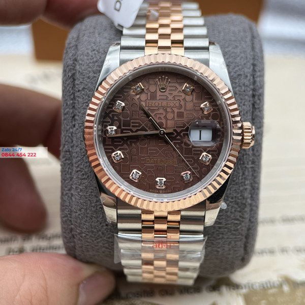 Đồng hồ Nam Rolex Datejust 126231 Mặt Số Vi Tính Nâu 