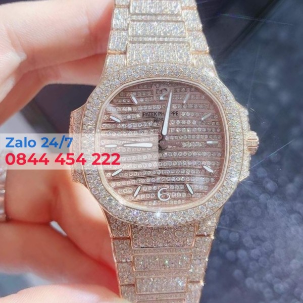 Đồng hồ Nautilus Haute Joaillerie 7118/1450R-001 Vàng Khối 18K Kim Cương Thiên Nhiên