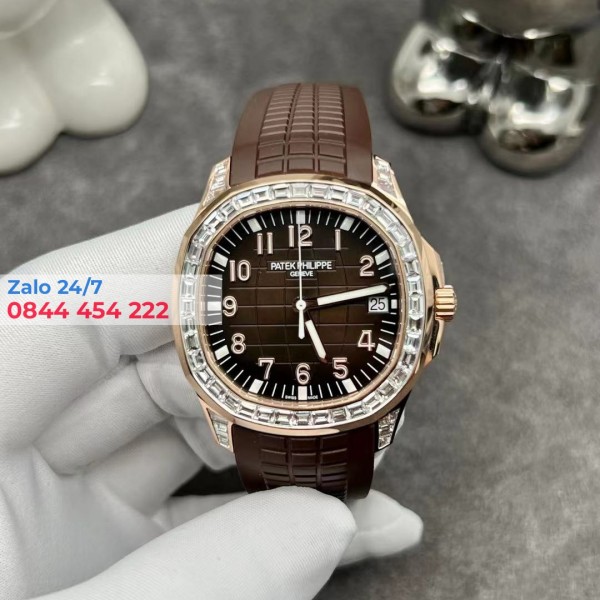 Đồng Hồ Patek Philippe Aquanaut 5167 Chế Tác Vàng Khối 18k Kim Cương Thiên Nhiên