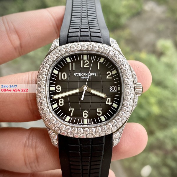 Đồng Hồ Patek Philippe Aquanaut Kim Cương Moissanite 