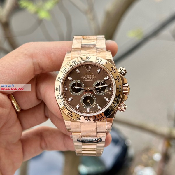 Đồng Hồ Rolex Cosmograph Daytona 116505 Mặt Số Chocolate Cọc số Dạ Quang