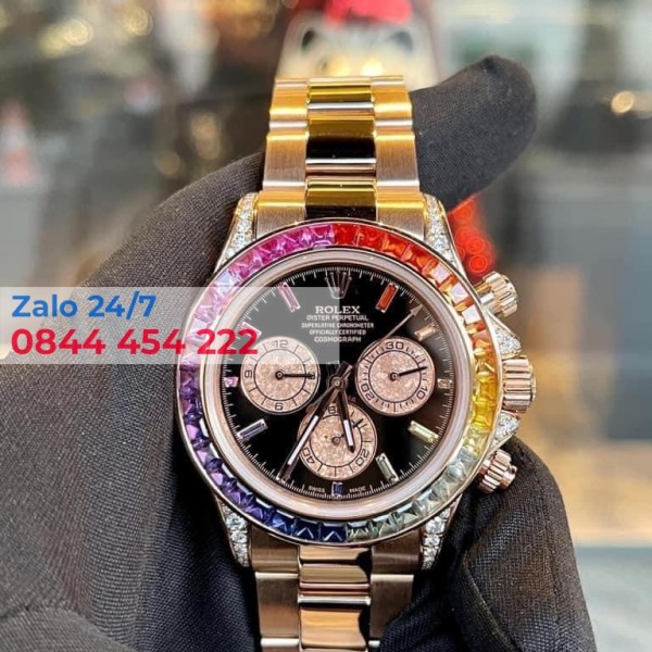 Đồng Hồ Rolex Cosmograph Daytona 116595RBOW Mặt Số Đen Vàng Khối 18K