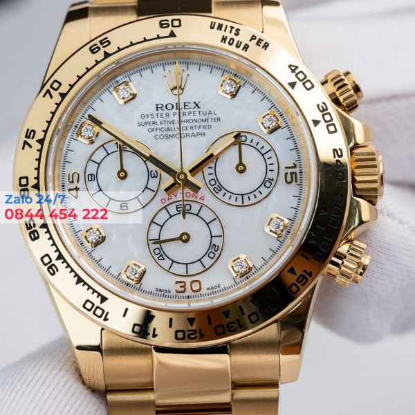 Đồng Hồ Rolex Cosmograph Daytona 116508 Mặt Số Vỏ Trai Trắng