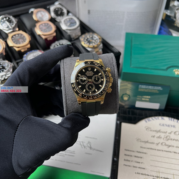 Đồng Hồ Rolex Cosmograph Daytona 116518LN Mặt Số Đen Rep 1:1