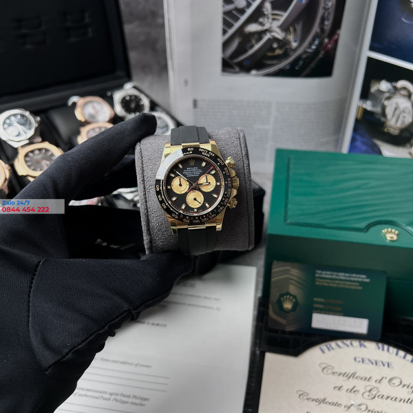 Đồng Hồ Rolex Cosmograph Daytona 116518LN Mặt Số Đen Và Vàng Champagne