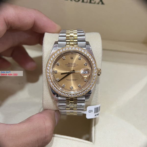 Đồng Hồ Rolex Datejust 31 278273 Mặt Số Vàng Champage Viền Kim Cương