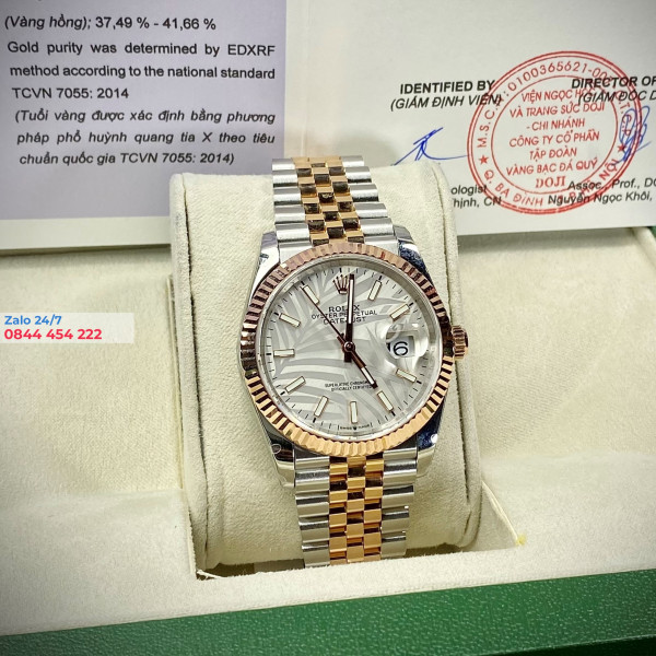 Đồng Hồ Rolex Datejust 36 Rep 1:1 126231 Mặt Số Cây Lá Nhiệt Đới Bạc