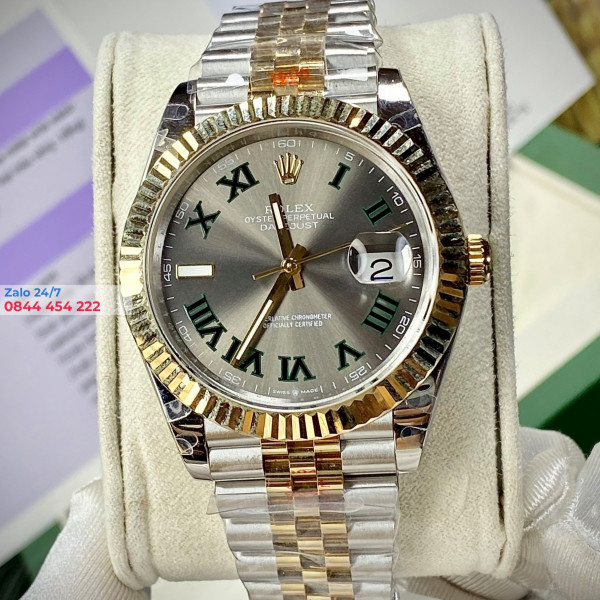 Đồng Hồ Rolex Datejust 36 Rep 1:1 126233 Bọc Vàng Mặt Số Slate Cọc Số La Mã