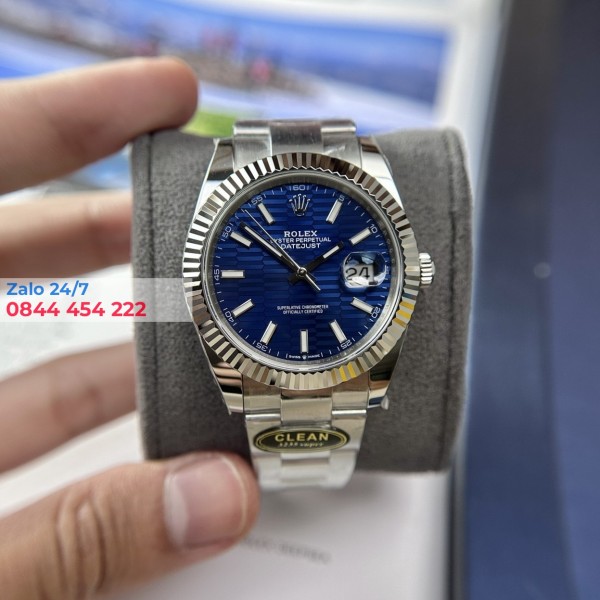 Đồng Hồ Rolex Datejust 41 126334 Mặt Số Xanh Vân Gấp Nếp Clean Factory