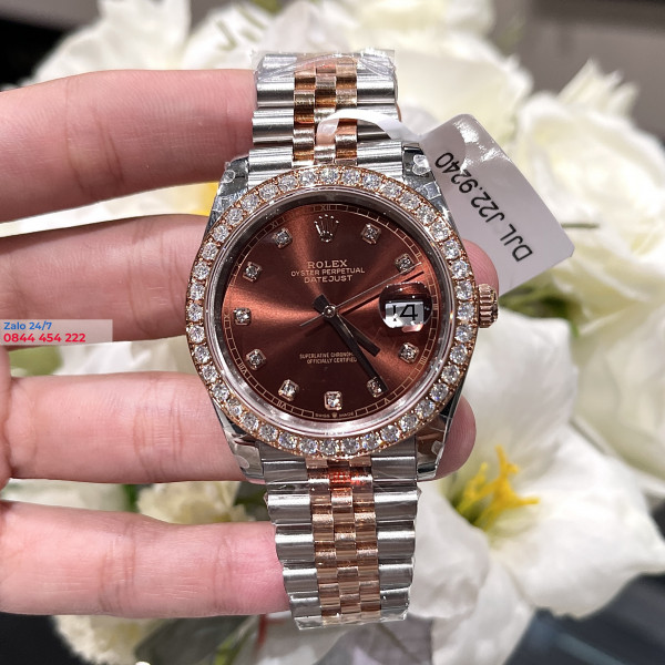 Đồng Hồ Rolex Datejust 41 126331 Mặt Số Chocolate Viền Kim Cương