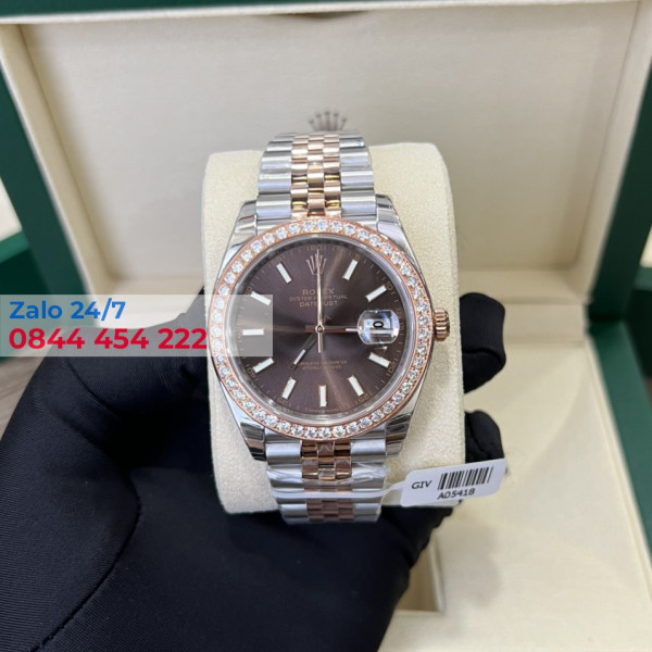 Đồng Hồ Rolex Datejust 41 126331 Mặt Số Chocolate Cọc Số Dạ Quang