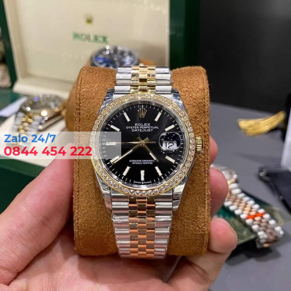 Đồng Hồ Rolex Datejust  Bọc Vàng Viền Kim Cương