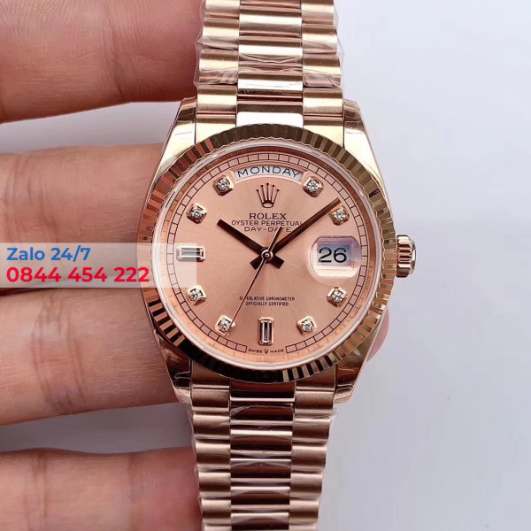 Đồng Hồ Rolex Day-Date 36 118205 Mặt Số Hồng Rose Gold