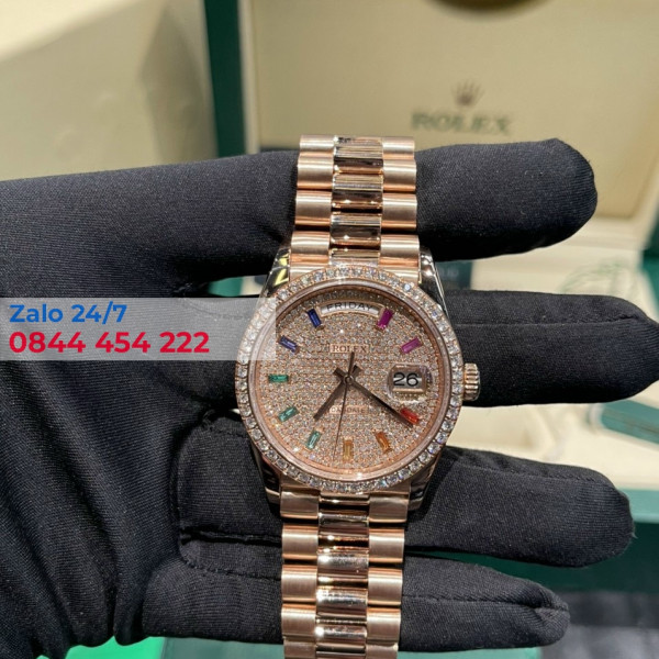 Đồng Hồ Rolex Day-Date 40 228348RBR Rose Gold 18k Full Kim Cương