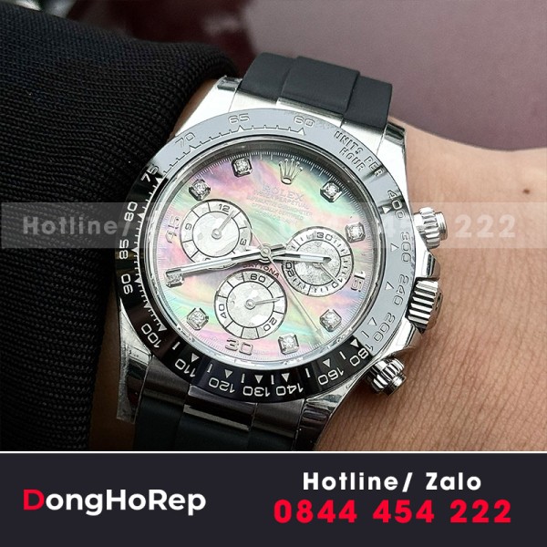 Đồng hồ rolex daytona 116518 mặt MOP vân mây tím 