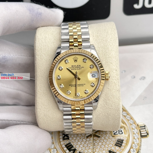 Đồng Hồ Rolex Lady-Datejust 31mm  279173 Bọc Vàng Mặt Số Vàng Champagne