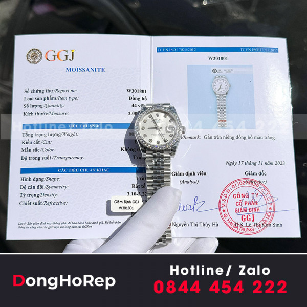 Đồng hồ  Rolex nữ 31mm replica độ kim cương moissanite 