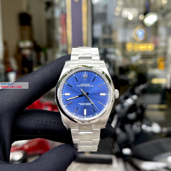 Đồng Hồ Rolex Oyster Perpetual 41 124300 Mặt Số Xanh Dương