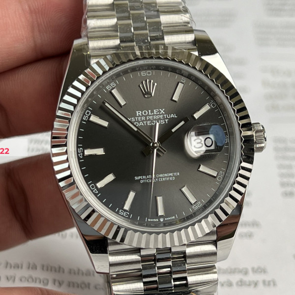 Đồng Hồ Rolex Datejust 41 126234 Mặt Số Gray Cọc Số Dạ Quang