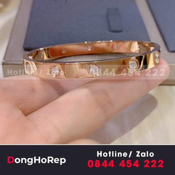 Lắc Tay Cartier Love chế tác Hongkong vàng 18k. Kim cương thiên nhiên