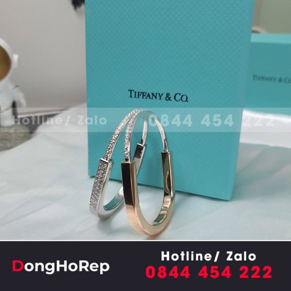 Lắc tay Tiffany Lock vàng 18k, kim cương thiên nhiên.