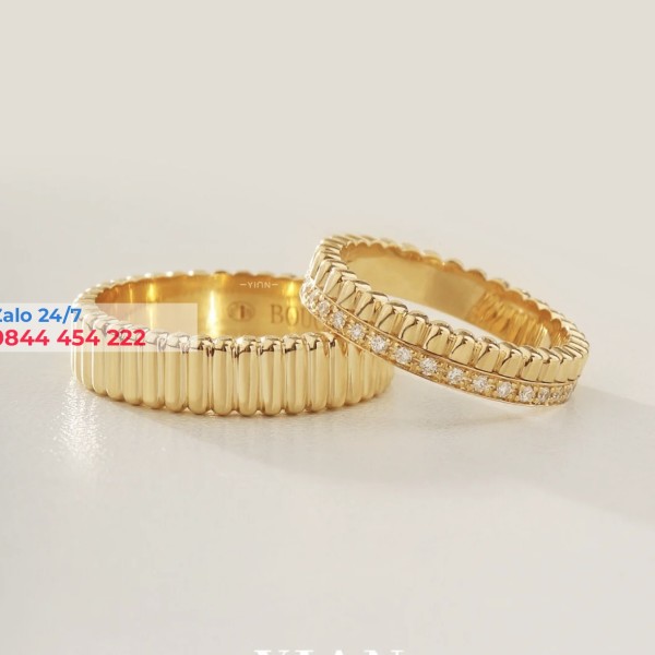 Nhẫn Đôi Chế Tác Vàng 18k Kim Cương 