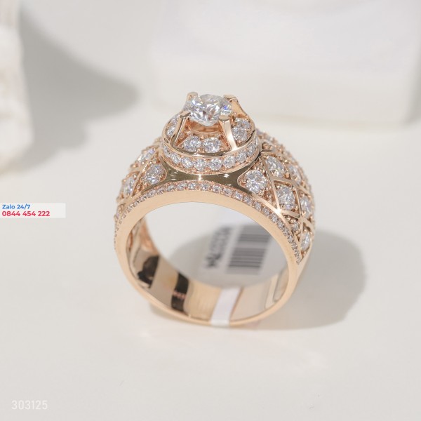 NHẪN NAM MOISSANITE CHẾ TÁC CHỦ TRÒN 5.5LY - VÀNG HỒNG