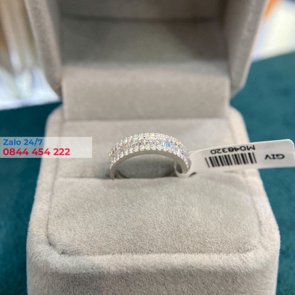 Nhẫn Unisex Chế Tác Vàng Trắng 10k Kim moissanite