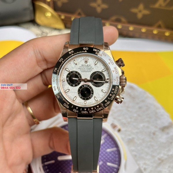 ồng Hồ Rolex Cosmograph Daytona 116510LN Vàng Hồng Mặt Số Thiên Thạch Siêu Cấp