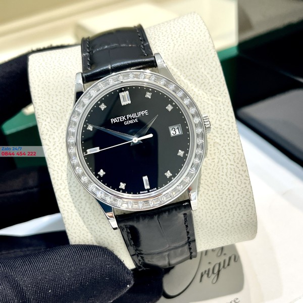 Patek Philippe Calatrava 40mm Rep 1:1 Vàng 18K Nguyên Khối Diamond Baguette