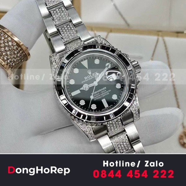 Rolex submariner chế tác vàng đúc kim cương thiên nhiên 