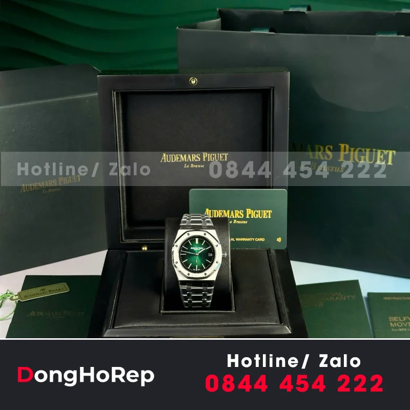 Đồng Hồ Audemars Piguet Replica 1:1 Royal Oak Jumbo 16202ST Mặt Xanh Lá 39mm