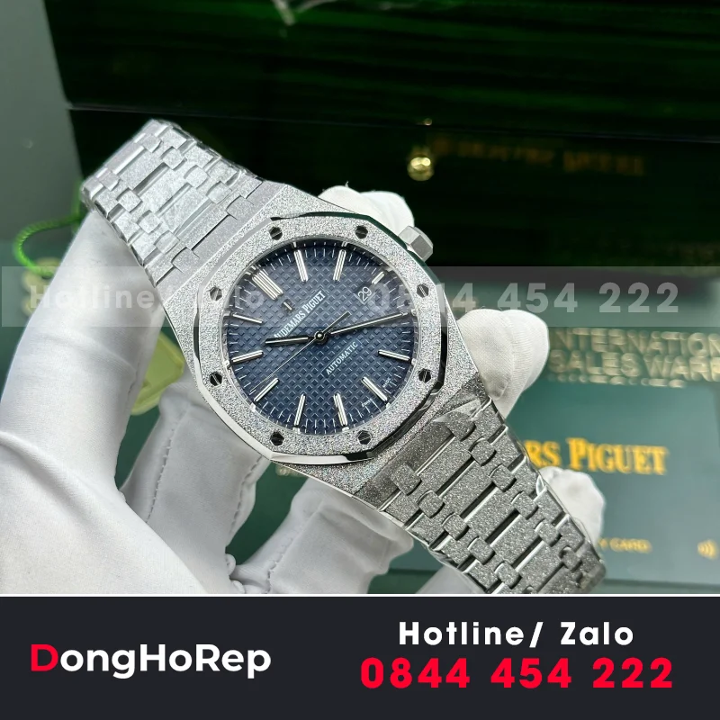 Đồng Hồ Audemars Piguet Royal Oak 15410 Frosted Gold Rep 11 Cao Cấp Mặt Xanh APS Factory 41mm