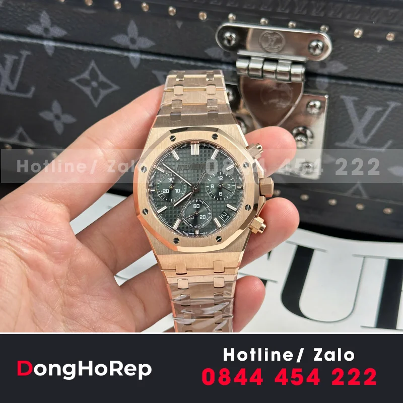 Đồng Hồ Audemars Piguet Royal Oak 26240 Replica 11 Màu Vàng Hồng Mặt Xanh APS 41mm
