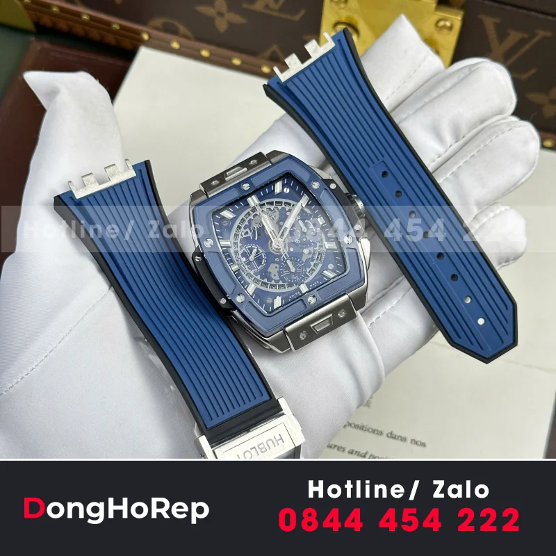 Đồng Hồ Hublot Spirit Of Big Bang Titanium Replica 11 Viền Gốm Xanh Blue Nhà Máy BBF 42mm