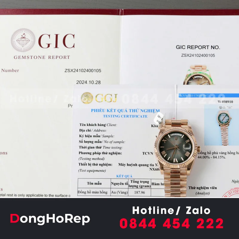 Đồng Hồ Rolex Day-Date Bọc Vàng Thật Đính Moissanite Bản Nặng 40mm