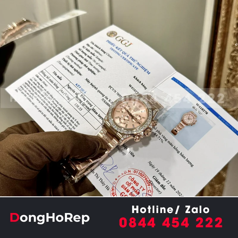 Đồng Hồ Rolex Daytona 126595TBR Chế Tác Bọc Vàng Đính Kim Cương Moissanite Baguette 40mm