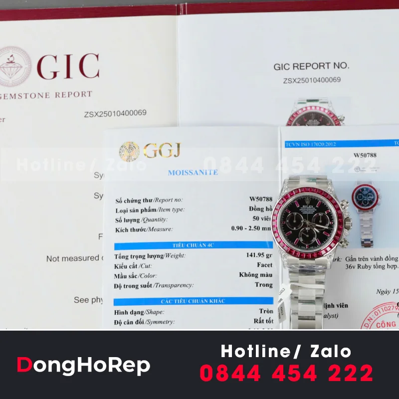 Đồng Hồ Rolex Daytona 126599TRU Vàng Trắng 18K Nguyên Khối + Ruby + Kim Cương Tự Nhiên 40mm