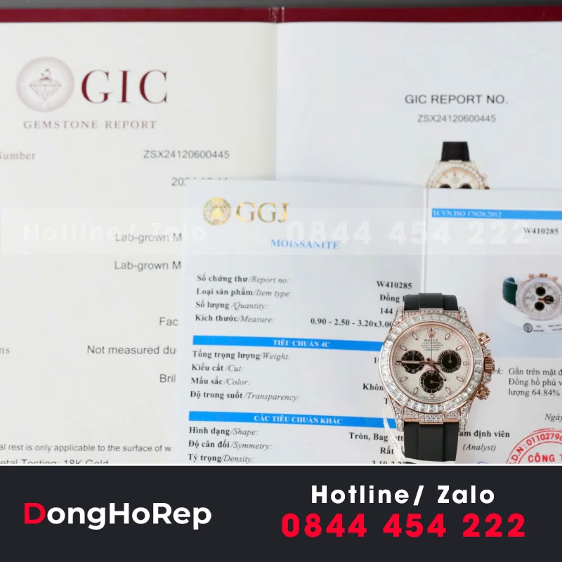 Đồng Hồ Rolex Daytona Loki Full Kim Moissanite Baguette HK 40mm