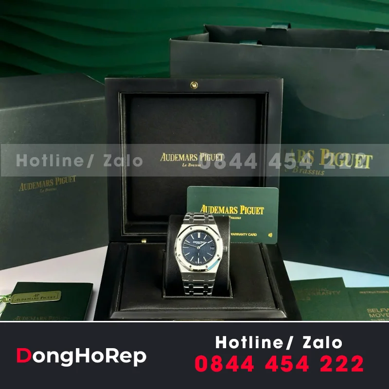 Đồng Hồ Audemars Piguet Replica 1:1 Royal Oak Jumbo 16202ST Mặt Xanh Blue 39mm